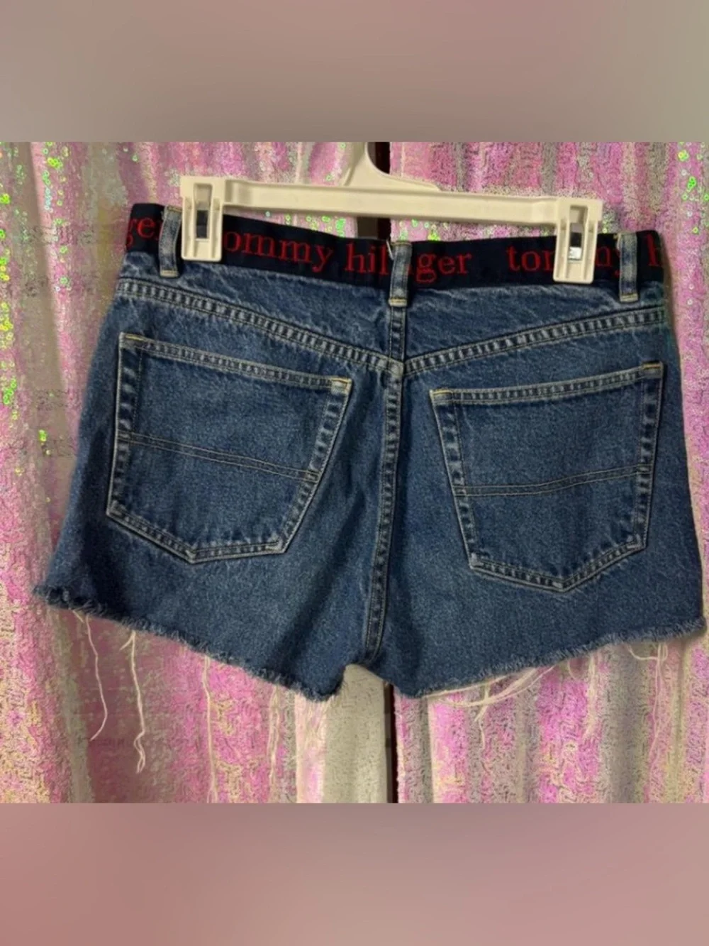 Y2K Vintage Tommy Hilfiger Boxer Waistband Jean Shorts Denim 90s Size 9